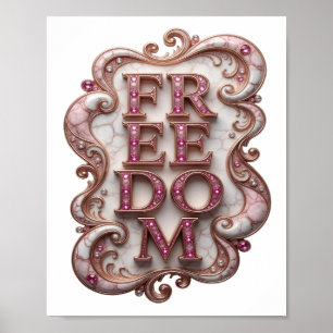 Koel Roze VRIJHEID Poster