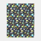 Koel ruimtethema - Astronauts & raketschilden Fleece Deken (Voorkant)