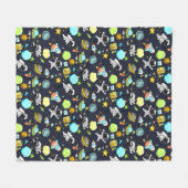 Koel ruimtethema - Astronauts & raketschilden Fleece Deken (Voorkant (Horizontaal))