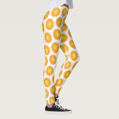 Koel Sappig Oranje fruitplakjes patroonwit Leggings (Rechts)