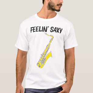 Koel saxofone voor mannen Jazz Player marsen T-shirt