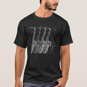 Koel saxofone voor mannen Kinder saxophon T-shirt
