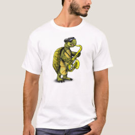 Koel-saxofonspeelschildpad T-shirt