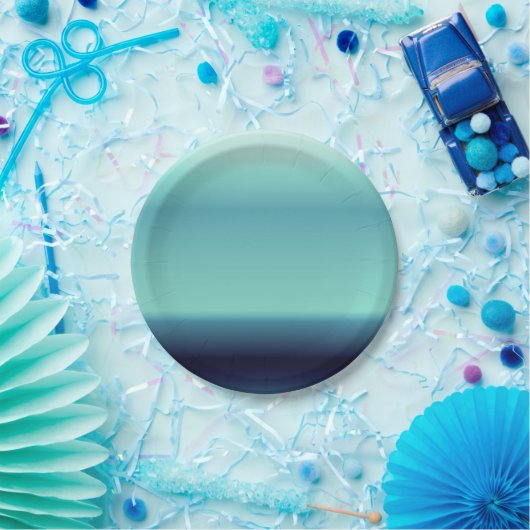 Koel-schaduwen van Blue Ombre-gradiënt Papieren Bordje (Feest)