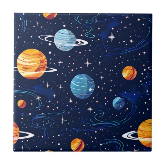 Koel Sci Fi uit Space Vibes Tegeltje (Voorkant)