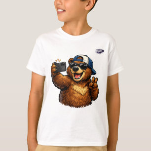 Koel Selfie Beer met Zonnebril Kinderen Tank Top