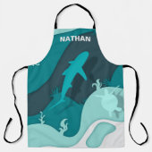 Koel Shark Abstracte kunst op maat Schort (Voorkant)