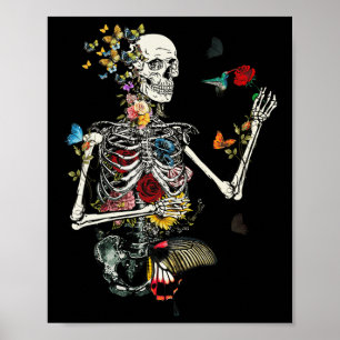 Koel Skeleton Plant Natuur Vloerhalloween Poster