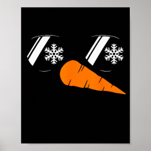 Koel Sneeuwman Gezicht Glas Kerstmis Xmas Kostuum Poster