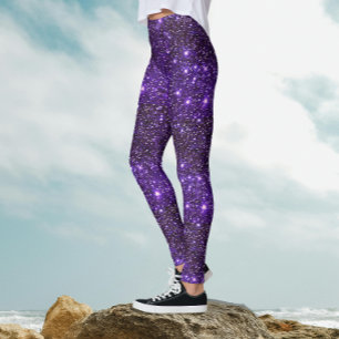 Koel sprankelende glinsterende glitter paarse Gala Leggings