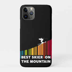 Koel streepjescode ontwerp beste skiër op de berg iPhone 11 pro hoesje