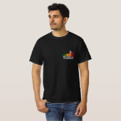 Koel streepjescode ontwerp beste skiër op de berg t-shirt (Voorkant volledig)
