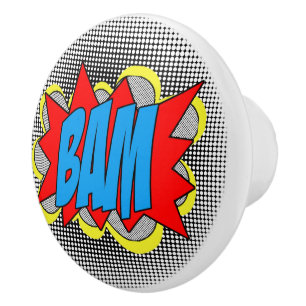 Koel striptekenstijl Pop, BAM! Keramische Knop