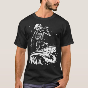Koel surfende skelet Surfer Swimmer Beach Waves W T-shirt