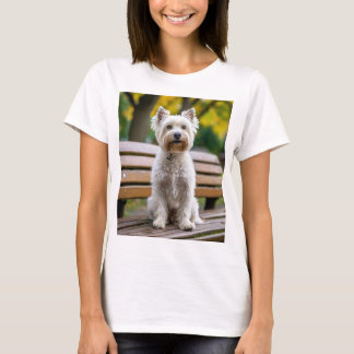 Koel T-shirt met de designhond van de auteur