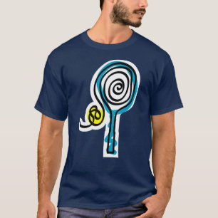 Koel tennis Tee Shirt met modern racquet design