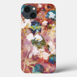 Koel, trendy kunst van het romantisch bloempatroon iPhone 13 hoesje