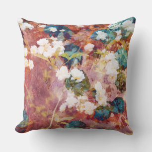 Koel, trendy kunst van het romantisch bloempatroon kussen