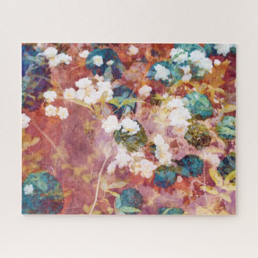 Koel, trendy kunst van het romantisch bloempatroon legpuzzel (Horizontaal)