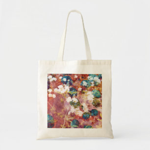 Koel, trendy kunst van het romantisch bloempatroon tote bag