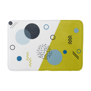 Koel, trendy, modern, Memphis groen blauw geometri Badmat