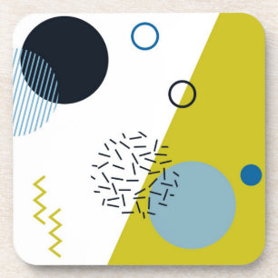 Koel, trendy, modern, Memphis groen blauw geometri Bier Onderzetter