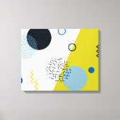 Koel, trendy, modern, Memphis groen blauw geometri Canvas Afdruk (Voorkant)
