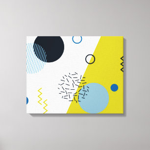 Koel, trendy, modern, Memphis groen blauw geometri Canvas Afdruk