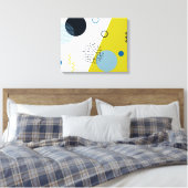 Koel, trendy, modern, Memphis groen blauw geometri Canvas Afdruk (Insitu (Slaapkamer))