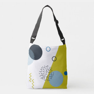 Koel, trendy, modern, Memphis groen blauw geometri Crossbody Tas