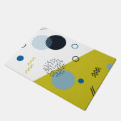 Koel, trendy, modern, Memphis groen blauw geometri Deurmat (Schuin)