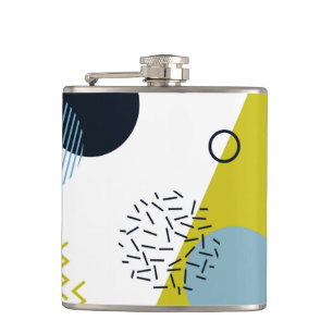 Koel, trendy, modern, Memphis groen blauw geometri Heupfles