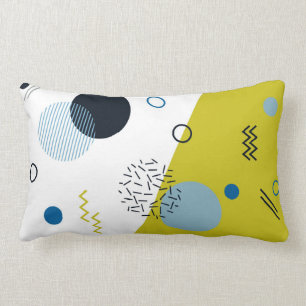 Koel, trendy, modern, Memphis groen blauw geometri Kussen