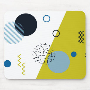 Koel, trendy, modern, Memphis groen blauw geometri Muismat