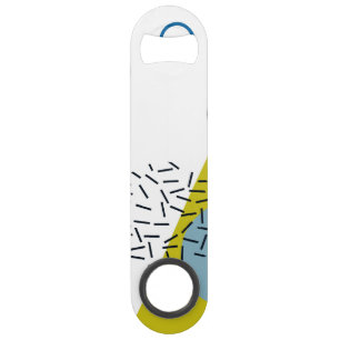 Koel, trendy, modern, Memphis groen blauw geometri Speed Flessenopener