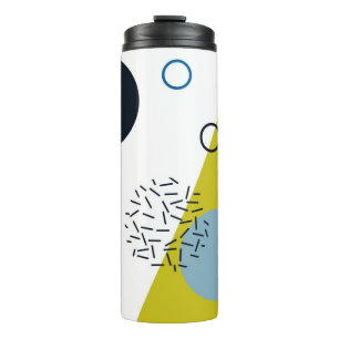 Koel, trendy, modern, Memphis groen blauw geometri Thermosbeker