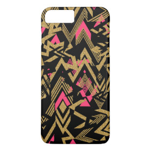 Koel trendy nepgoud glinsterend geometrisch patroo iPhone 8 plus / 7 plus hoesje