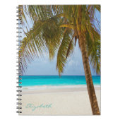 Koel Trendy Tropisch strand, palm-Personalized Notitieboek (Voorkant)