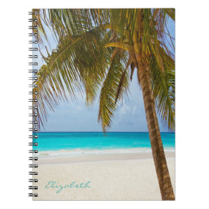 Koel trendy tropisch strand, palm-persoonlijk notitieboek