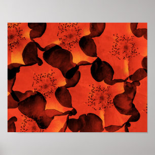 Koel, trendy, unieke digitale kunst van het bloemp poster