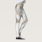 Koel trendy wit marmerpatroon leggings (Rechts)