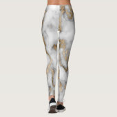 Koel trendy wit marmerpatroon leggings (Achterkant)