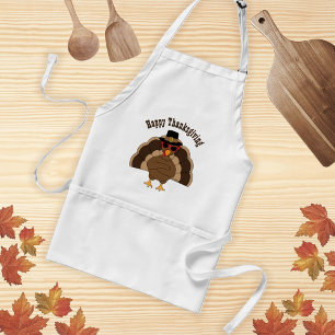 Koel Turkije met een zonnebril Happy Thanksgiving Standaard Schort