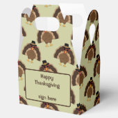 Koel Turkije Thanksgiving leuk bruin groen patroon Bedankdoosjes (Geopend)