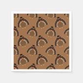 Koel Turkije Thanksgiving leuk bruin patroon Servet (Voorkant)