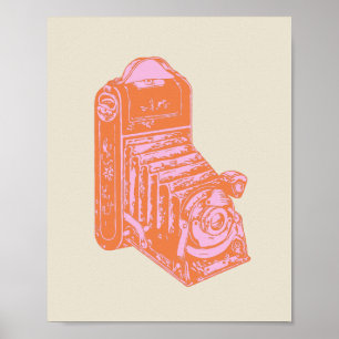 Koel Uniek camerawerk Oranje en Roze Poster