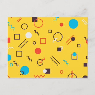 Koel, uniek, trendy, geometrische Memphphis in de Briefkaart