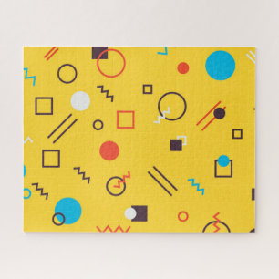Koel, uniek, trendy, geometrische Memphphis in de Legpuzzel