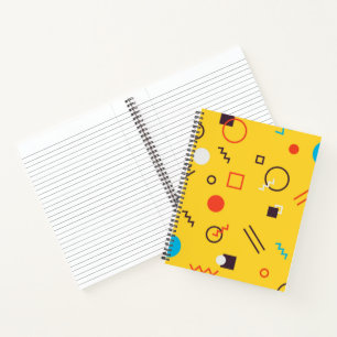 Koel, uniek, trendy, geometrische Memphphis in de Notitieboek