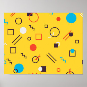 Koel, uniek, trendy, geometrische Memphphis in de Poster